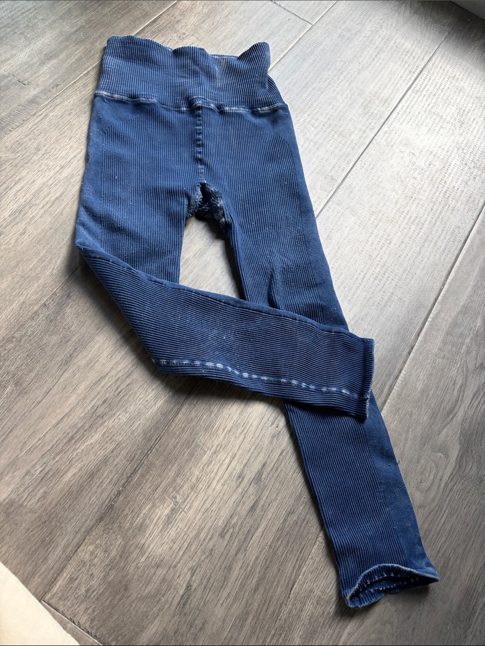 Free People Women's Ribbed High-Waist Jeans Leggings - Navy small